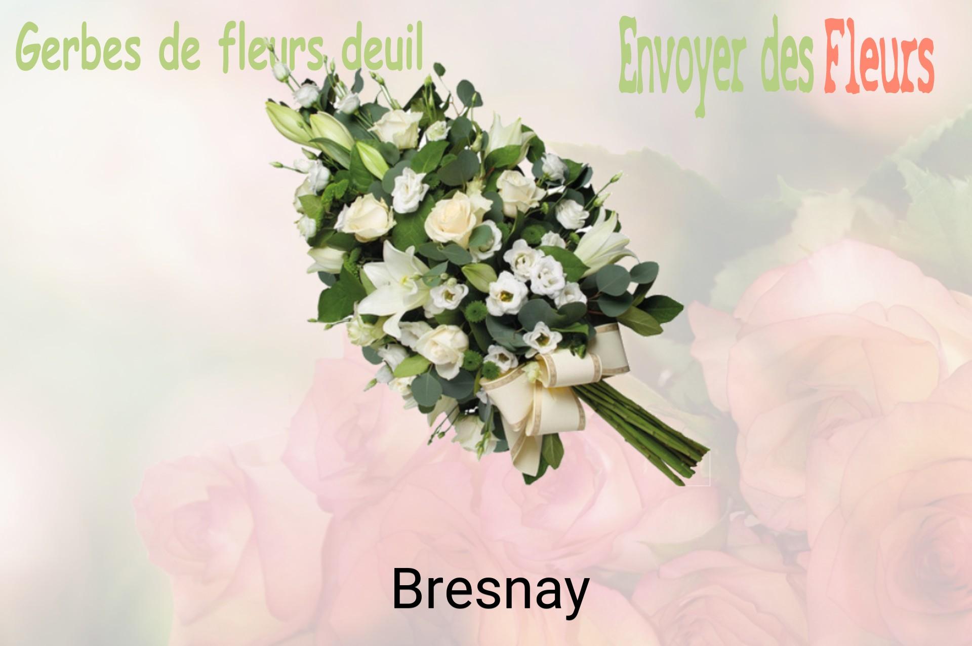 Gerbe de fleurs de deuil livrée à Bresnay